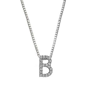 Brilliance Silver Plated Crystal Initial Pendant