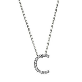 Brilliance Silver Plated Crystal Initial Pendant