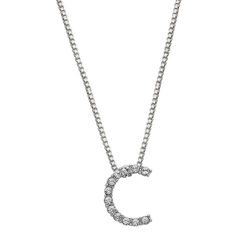 70946346 Brilliance Silver Plated Crystal Initial Pendant,  sku 70946346
