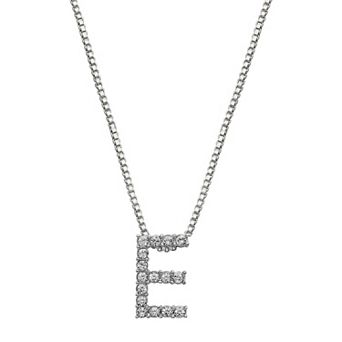 Brilliance Silver Plated Crystal Initial Pendant