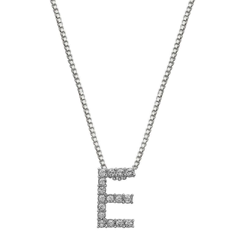 69131720 Brilliance Silver Plated Crystal Initial Pendant,  sku 69131720