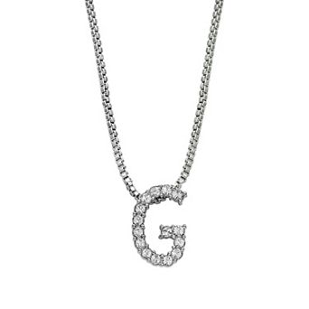 Brilliance Silver Plated Crystal Initial Pendant