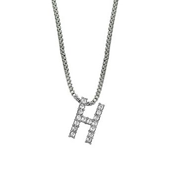 Brilliance Silver Plated Crystal Initial Pendant