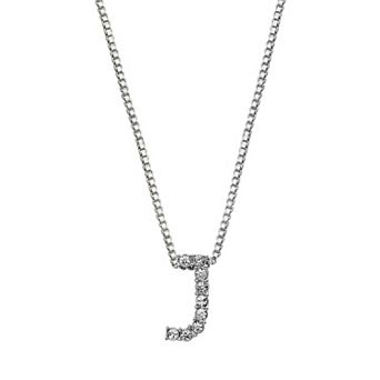 Brilliance Silver Plated Crystal Initial Pendant