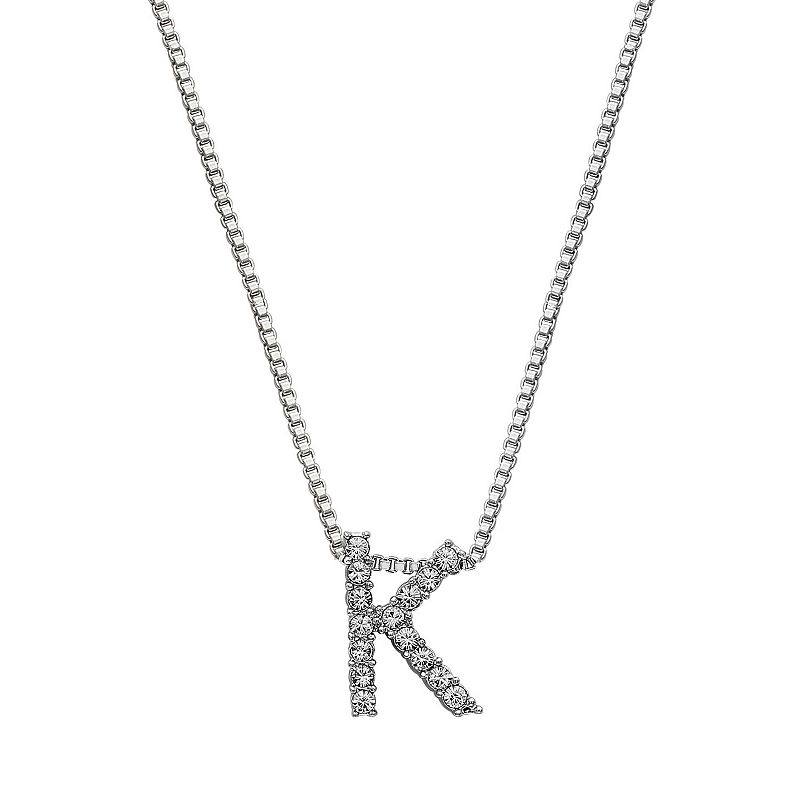 33730722 Brilliance Silver Plated Crystal Initial Pendant,  sku 33730722