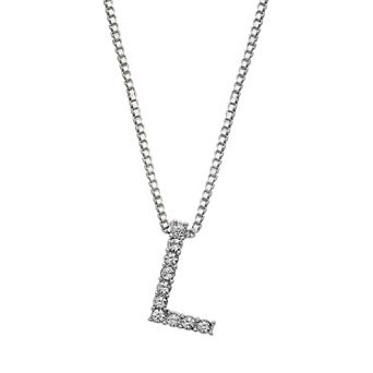 Brilliance Silver Plated Crystal Initial Pendant