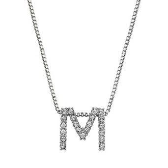 Brilliance Silver Plated Crystal Initial Pendant
