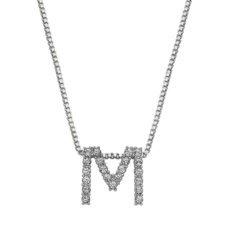 46203920 Brilliance Silver Plated Crystal Initial Pendant,  sku 46203920