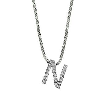 Brilliance Silver Plated Crystal Initial Pendant