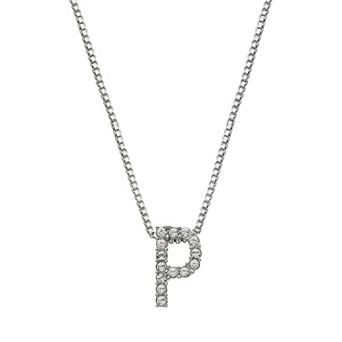 Brilliance Silver Plated Crystal Initial Pendant