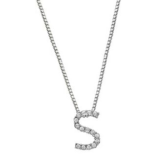Brilliance Silver Plated Crystal Initial Pendant