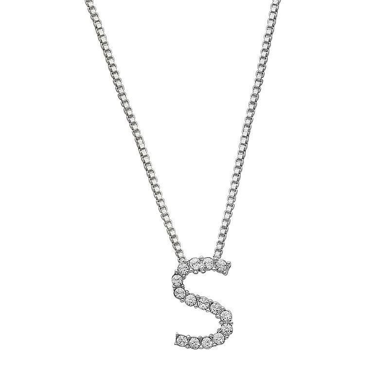 64104666 Brilliance Silver Plated Crystal Initial Pendant,  sku 64104666