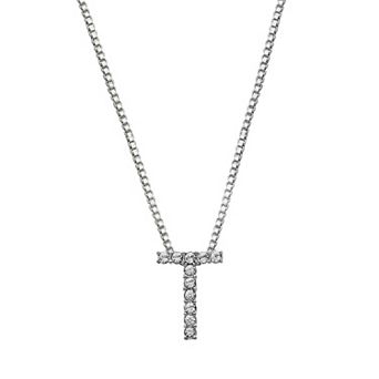 Brilliance Silver Plated Crystal Initial Pendant