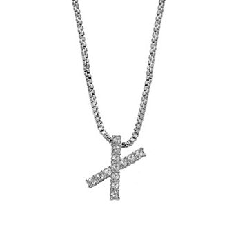 Brilliance Silver Plated Crystal Initial Pendant