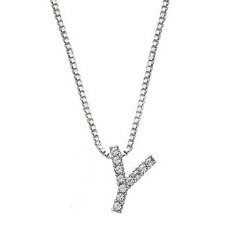 Brilliance Silver Plated Crystal Initial Pendant