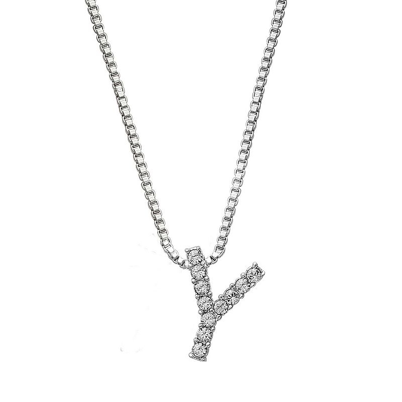 29610153 Brilliance Silver Plated Crystal Initial Pendant,  sku 29610153