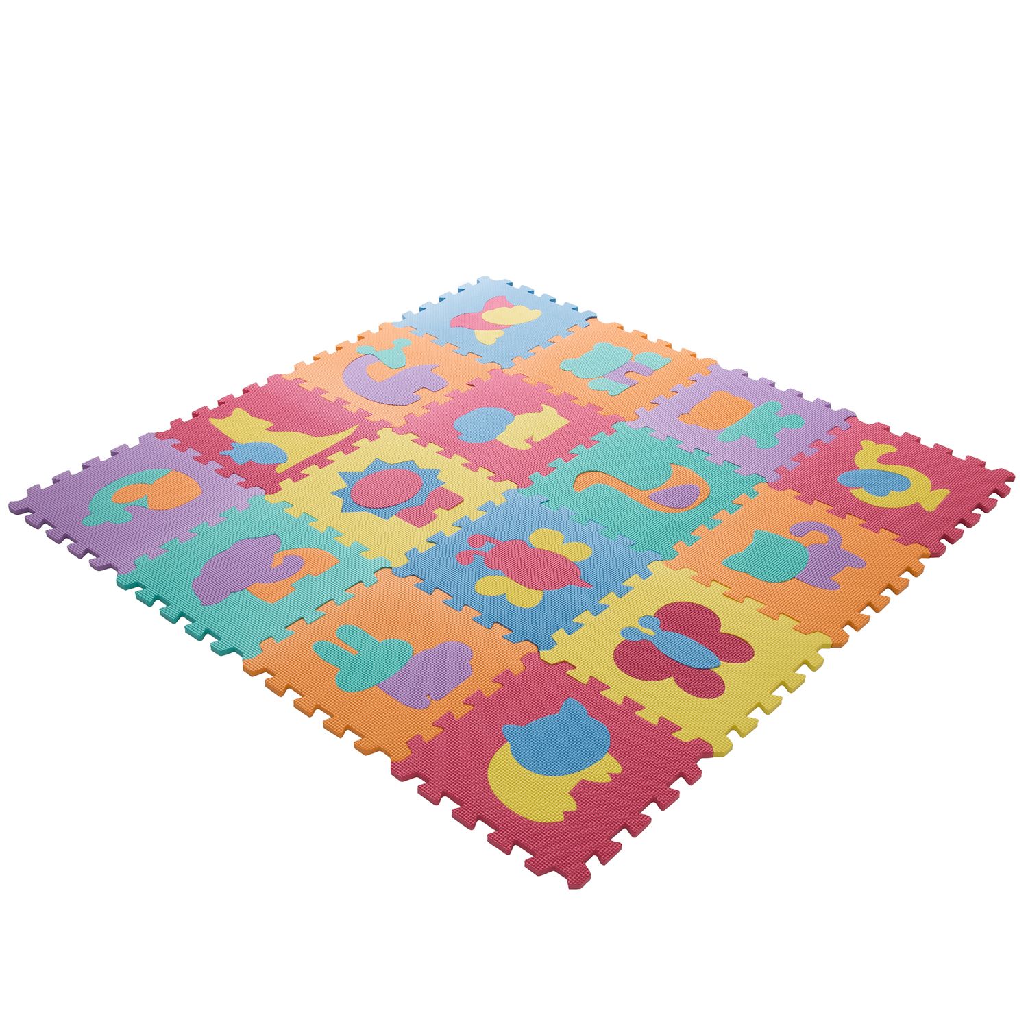 Image for Hey! Play! Interlocking Foam Tile Play Mat with Animals at Kohl's.