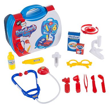 Hey! Play! 15-Piece Pretend Doctor Toy with Carrying Case