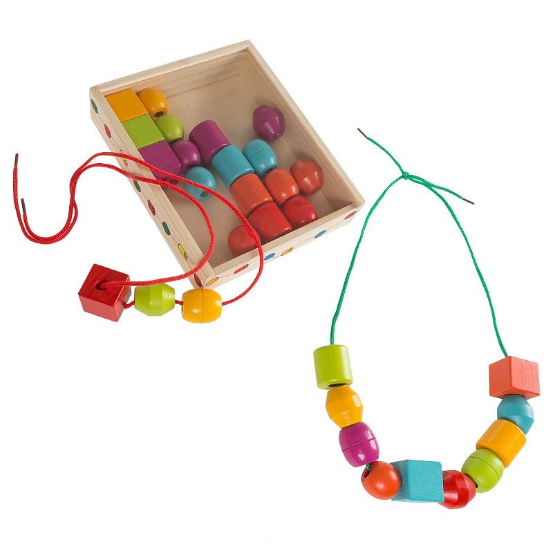 Hey! Play! Kids Bead and String Lacing Toy Set, Multicolor