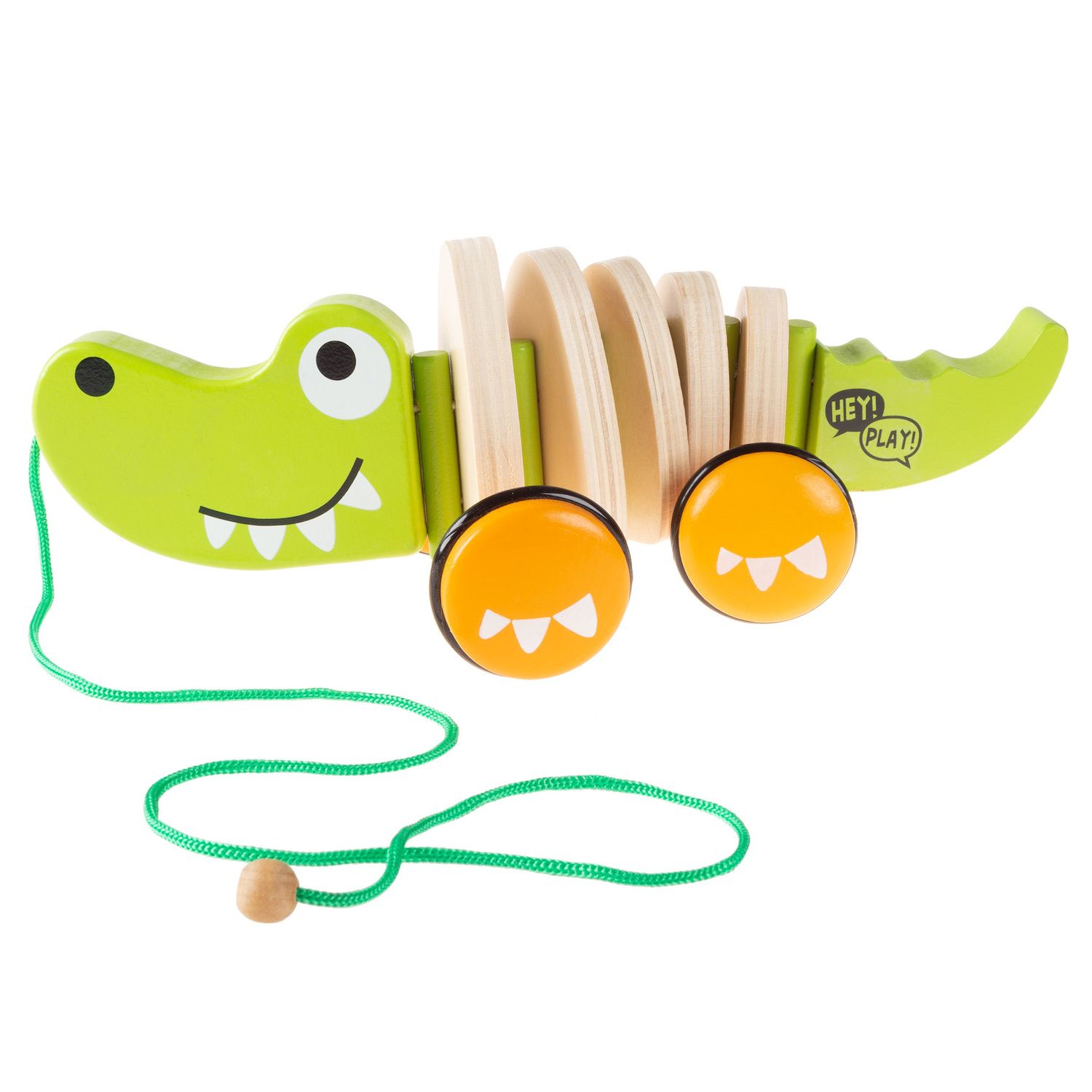 Image for Hey! Play! Old Fashioned Wooden Pull Toy - Walk Along Alligator at Kohl's.