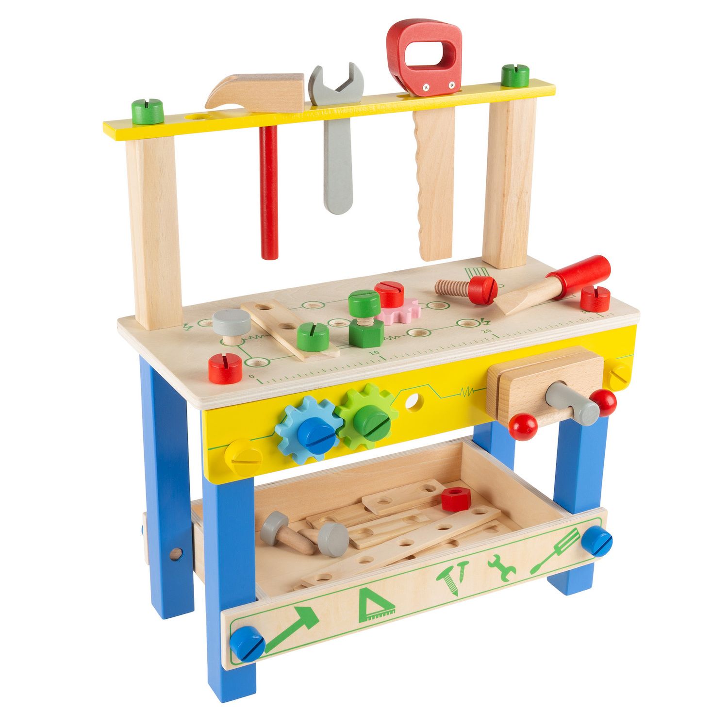 Image for Hey! Play! Kids Wood Pretend Play Tabletop Building Workshop and Tool Playset at Kohl's.