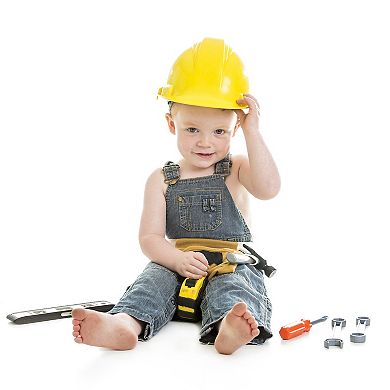 Hey! Play! 20-Piece Children's Handyman Kit with 2 Belts, Saw, Hammer, Screwdriver, Wrench, Pliers and Safety Goggles