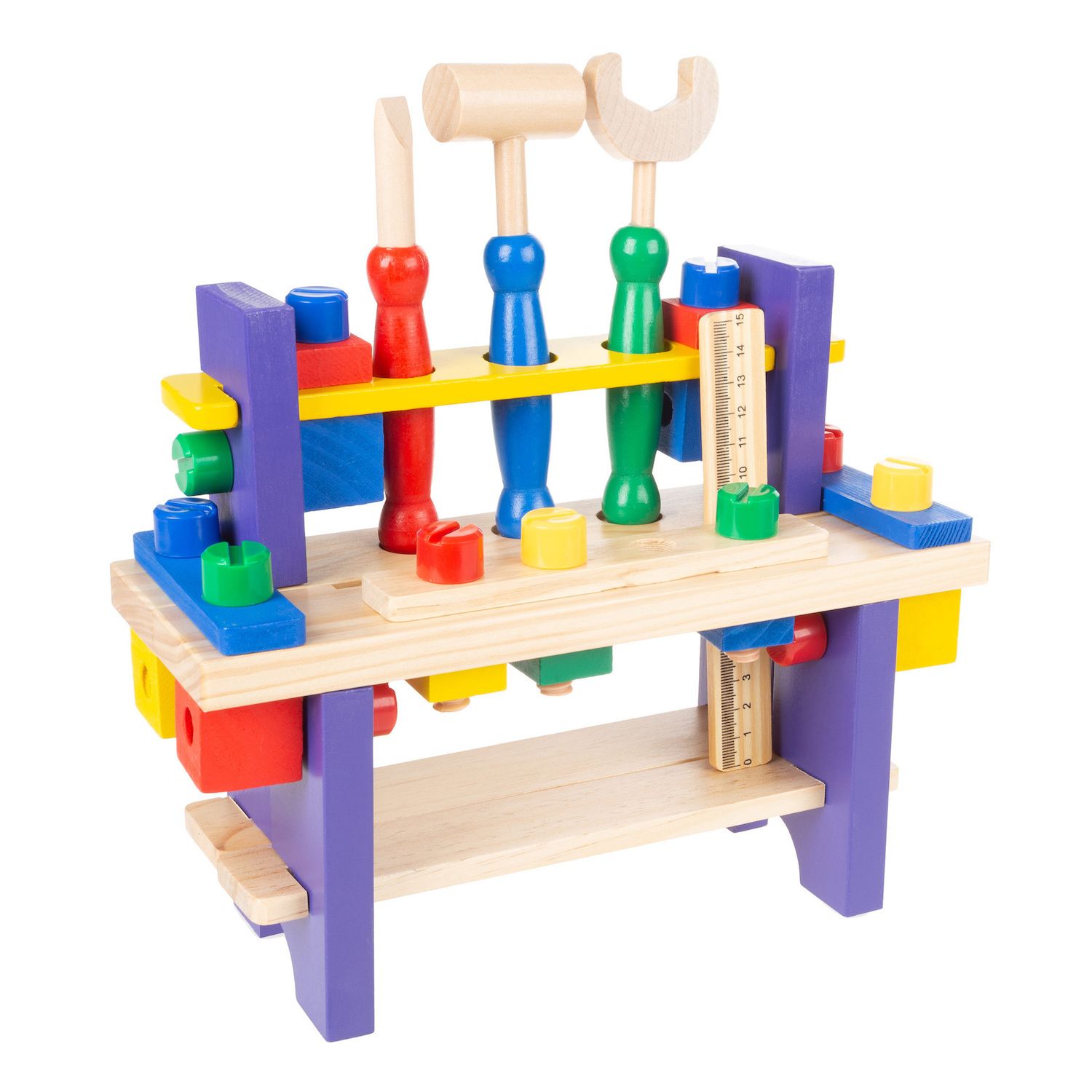 Image for Hey! Play! Kids Workbench and Tool Set - Solid Wood Tabletop Workshop at Kohl's.