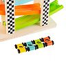 Hey! Play! Wooden Toy Race Track and Racecar Set with 4 Colorful Cars