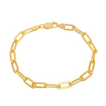 Argento Bella 14k Gold Over Silver Paper Clip Chain Bracelet