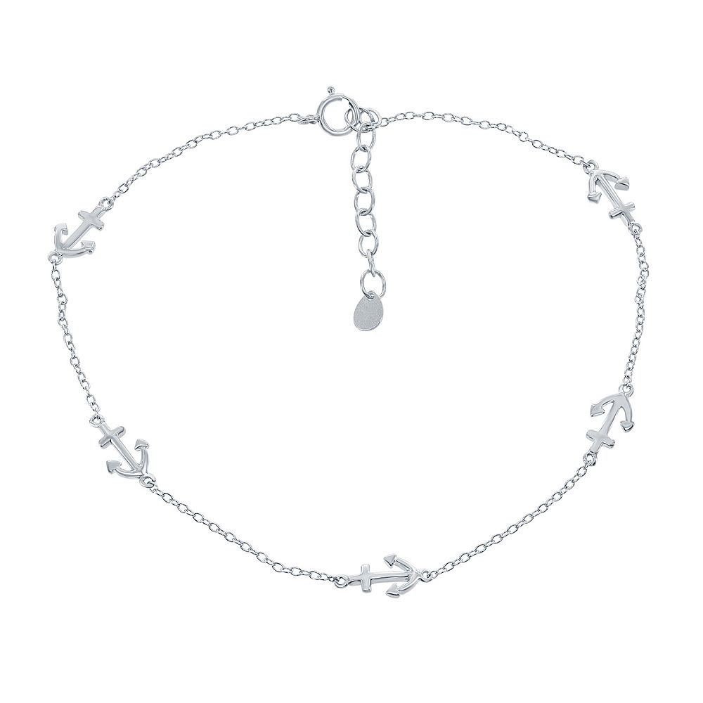 Braccialetto Caviglia Squiso In Argento Sterling S925, Casuale E
