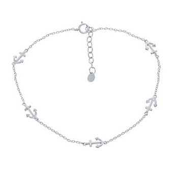 Argento Bella Sterling Silver Anchor by the Yard Anklet
