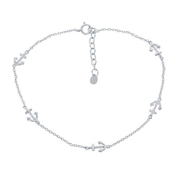 Sterling Silver Anchor by the Yard Anklet