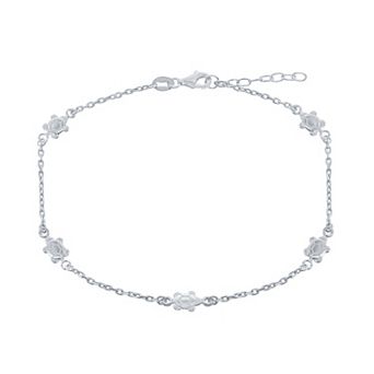 Argento Bella Sterling Silver Turtles Anklet