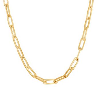 Argento Bella 14k Gold Over Silver Paper Clip Chain Necklace - 16 in