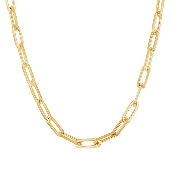 14K Gold Large Paper Clip Chain Necklace 14K White Gold / 18'' +$70.00