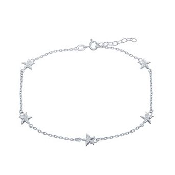 Argento Bella Sterling Silver Starfish Anklet