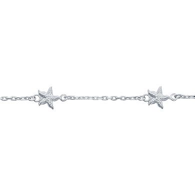 Argento Bella Sterling Silver Starfish Anklet