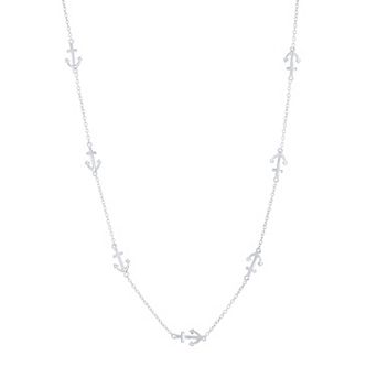 Argento Bella Sterling Silver Anchor by the Yard Necklace