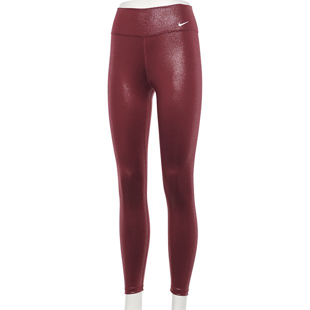 Women's Nike One Tight 7/8 Icon Clash Shimmer - Claystone Red/Claystone Red