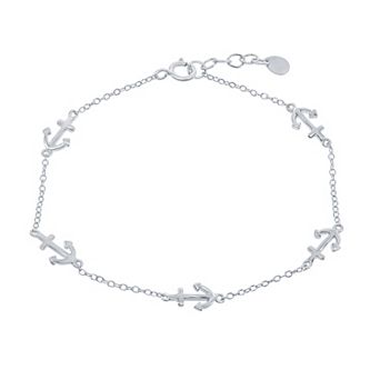 Argento Bella Sterling Silver Anchor by the Yard Bracelet