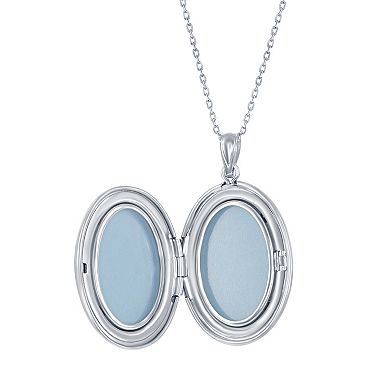 Argento Bella Sterling Silver Cross Oval Locket
