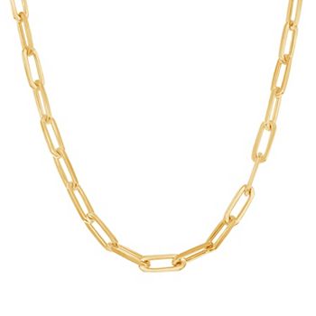 X- Large Gold Paper Clip Necklace – Swara Jewelry