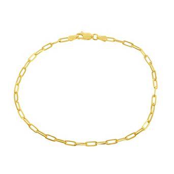 Argento Bella 14k Gold Over Silver Paper Clip Chain Anklet