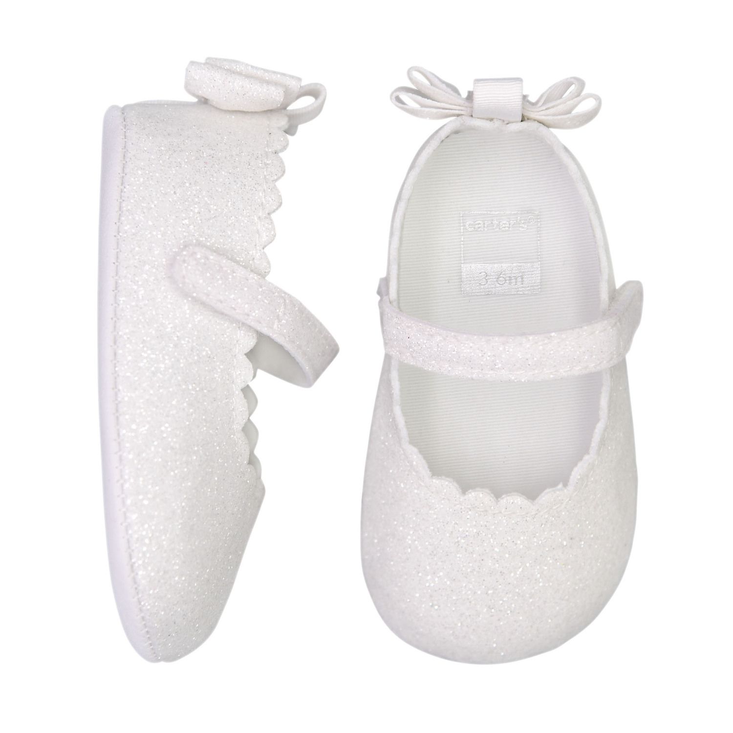 white patent baby shoes