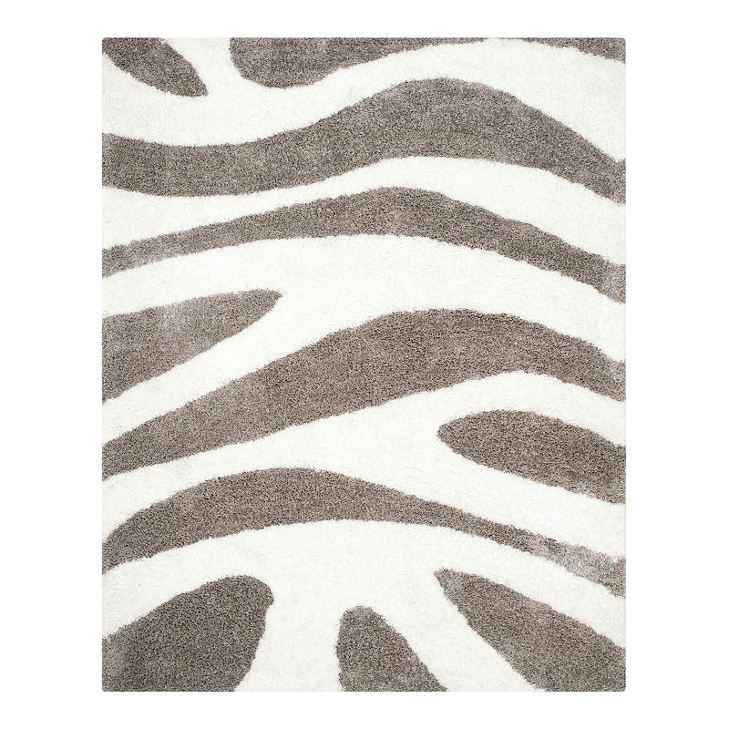Safavieh Barcelona Aurora Shag Area Rug, Silver, 5Ft Sq