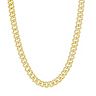 14k Gold Over Silver 6.5 mm Cubic Zirconia Cuban Chain Necklace