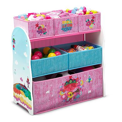 DreamWorks Trolls World Tour Design and Store 6 Bin Toy Organizer by Delta Children