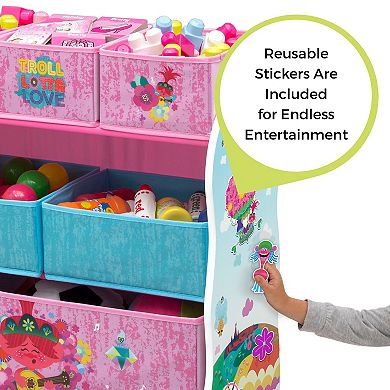 DreamWorks Trolls World Tour Design and Store 6 Bin Toy Organizer by Delta Children