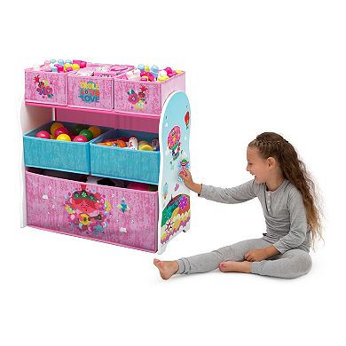DreamWorks Trolls World Tour Design and Store 6 Bin Toy Organizer by Delta Children