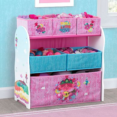 DreamWorks Trolls World Tour Design and Store 6 Bin Toy Organizer by Delta Children